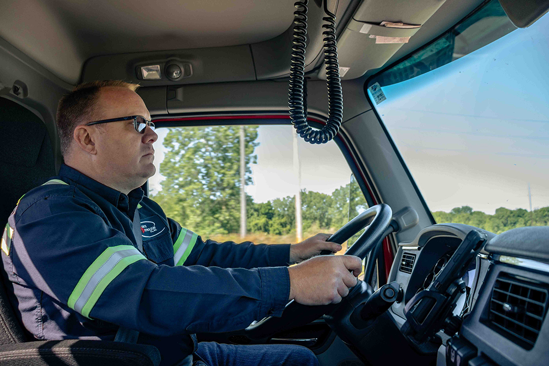 Truck Driver driving Fuel Truck